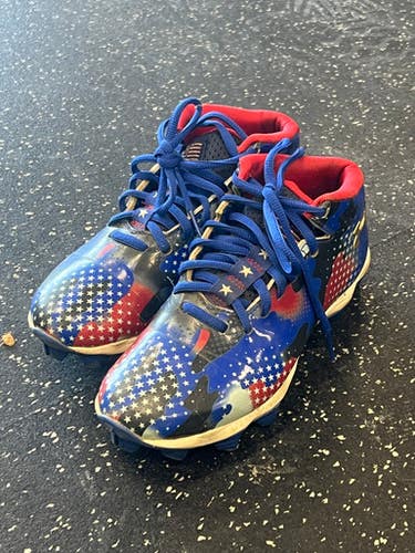 Used Under Armour USA CLEATS BB/SB Cleats Royal Blue Junior 03 11849-S000036057