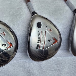 Ladie's Callaway Big Bertha Fusion Wood Set (3, 5 & 7 woods; 3 clubs) RH; Graphite Shafts