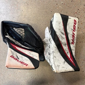 Senior Bauer Vapor Hyperlite 2 Goalie Glove & Blocker Set Regular | Rausch Pro Stock (Used)