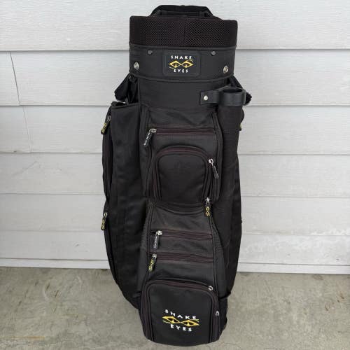Snake Eyes Golf Cart Bag 8 Way Dividers Black Yellow With Raincover