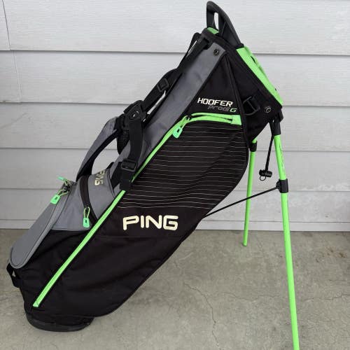 Ping Hoofer Prodi-G Carry Stand Golf Bag 4 Way Dividers Black Green Junior Kids