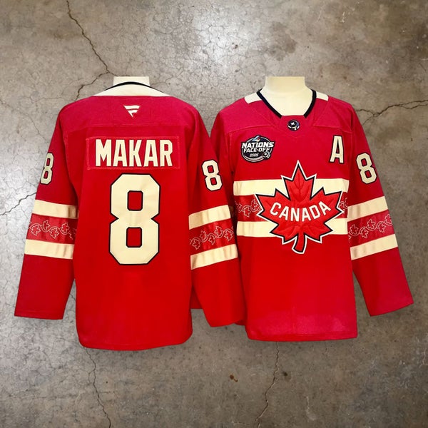 Men’s Team Canada Cale Makar #8 Red Four Nations Hockey Replica Jersey