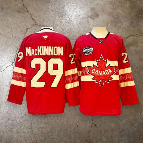 Men’s Team Canada Nathan MacKinnon #29 Red Four Nations Hockey Replica Jersey