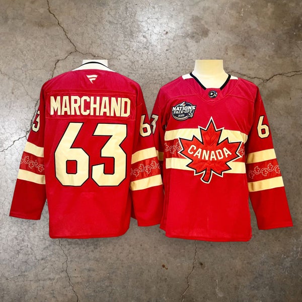 Men’s Team Canada Brad Marchand #63 Red Four Nations Hockey Replica Jersey