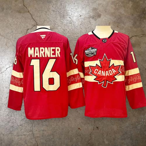 Men’s Team Canada Mitch Marner #16 Red Four Nations Hockey Replica Jersey