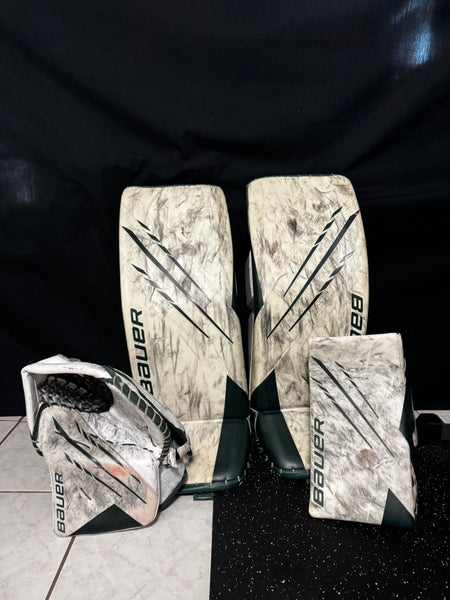 33" Bauer Hyperlite Regular Goalie Full Set white/green (Used)