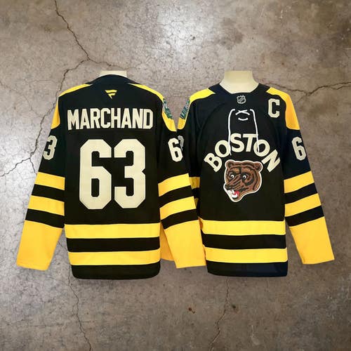 Men’s Boston Bruins Brad Marchand #63 Black Winter Classic Hockey Replica Jersey