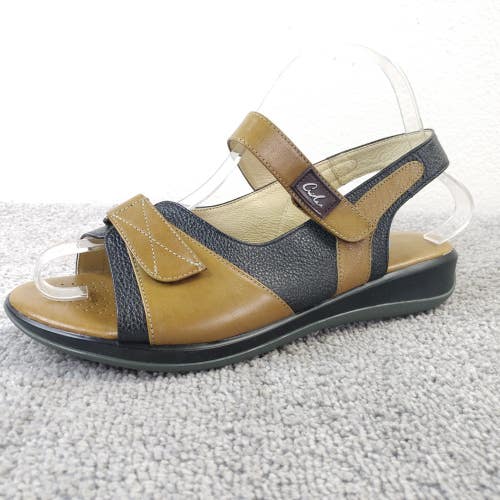 Crimea Sandals Womens Size 6 Shoes Brown Black Slingback Leather
