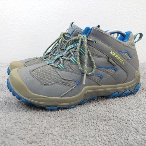 Merrell Chameleon 7 Access Mid Waterproof Hiking Boys Size 7 Shoes Gray Blue