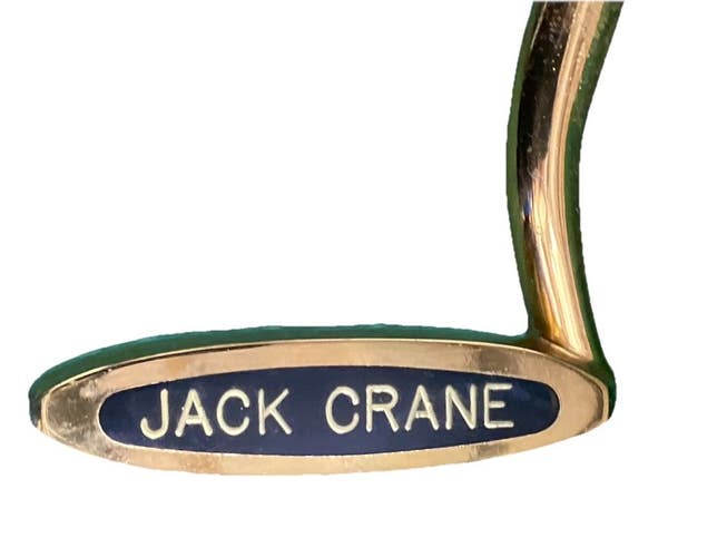 24k Gold Plated Jack Crane Commemorative Mid-Mallet Putter 35 Leather Grip RH HC