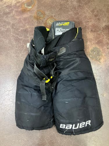 Black Junior Medium Bauer Supreme Ultrasonic Hockey Pants (Used)