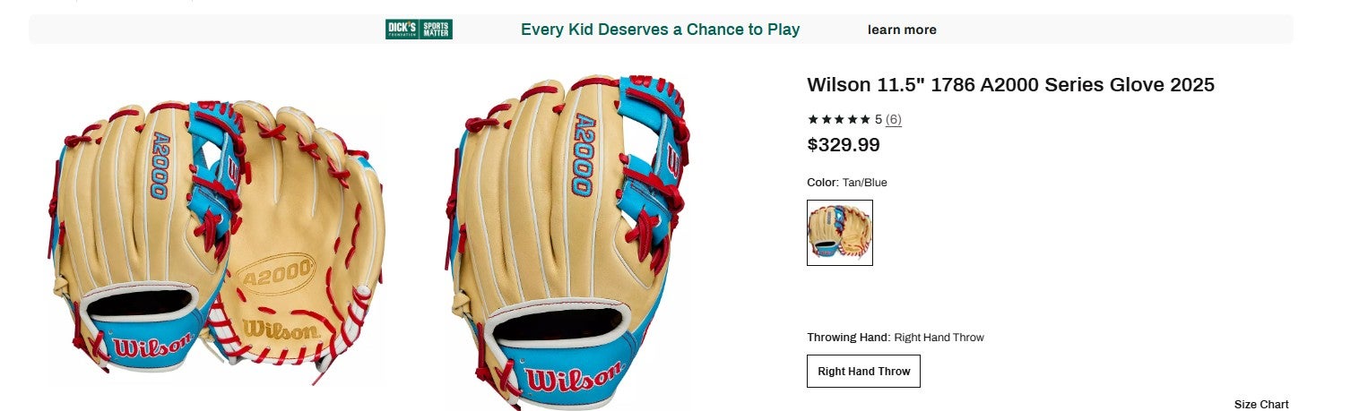 2025 Wilson RH Infield A2000 1786 Baseball Glove 11.5" (Used)