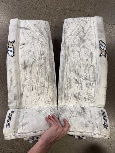 White 31+1" Intermediate Brian's Iconik X Goalie Leg Pads (Used)