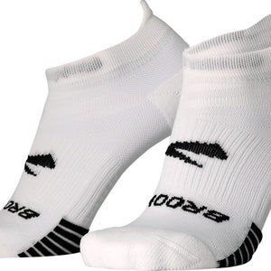 Brooks Ghost Lite Unisex XL White Black Stretch No-Show Socks 2-Pack GBO2515