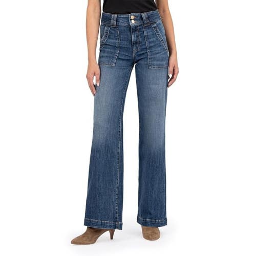 Kut From The Kloth Jodi Jeans Women's 16 Blue Denim High Rise Wide Leg GBO2028