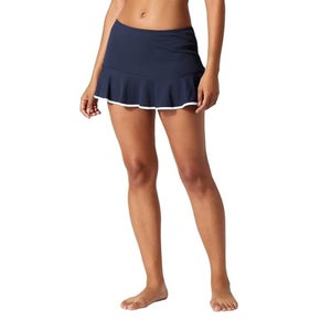 Tommy Bahama Island Cays Cabana Swim Skirt Womens Medium Navy Ruffle Hem GBO2508