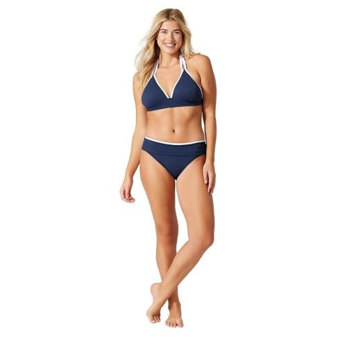 Tommy Bahama Island Cays Cabana Halter Bikini Top Womens S Blue Swimwear GBO2540