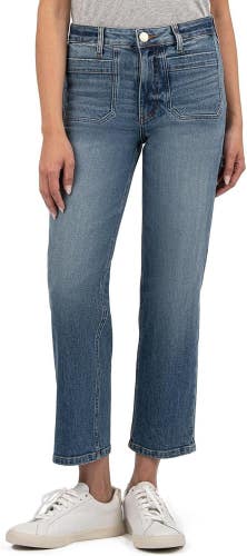 KUT from the Kloth Elizabeth Jeans Women's 4 Blue High Rise Straight Leg GBO2012