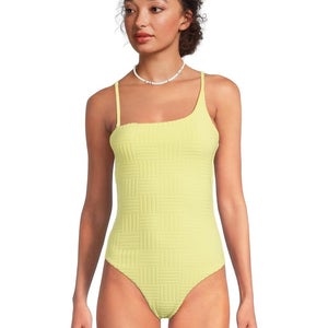 Beach Riot Athena Swimsuit Womens Medium Yellow Textured One-Piece Beach GBO2108