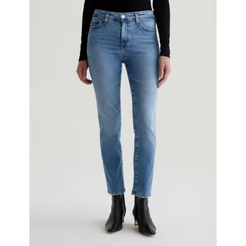 AG Mari QSD1A48HB Jeans Women's 25 Blue Denim Stretch Straight Leg GBO1964