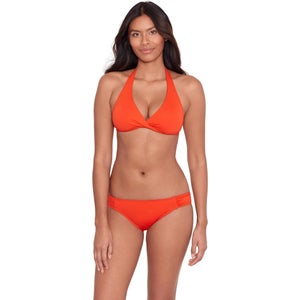 Lauren Ralph Lauren Beach Club Solids Hipster Womens Orange Shirred Side GBO2505