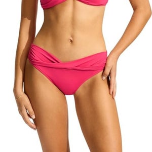 Seafolly Collective Hipster Womens 6 Raspberry Twist Band Swimwear Beach GBO2520
