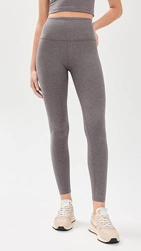 Beyond Yoga Spacedye Caught In The Midi Leggings Women L Gray High Waist GBO1978