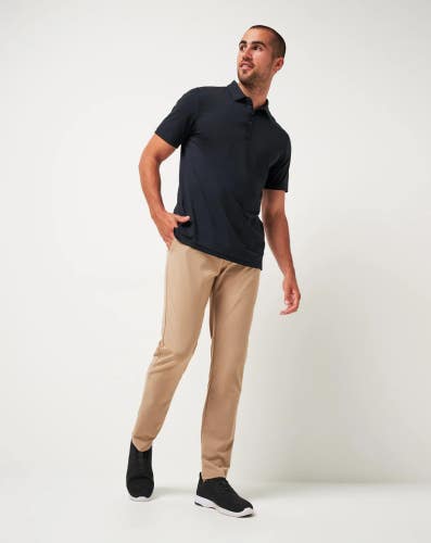 TravisMathew Open to Close Tech Chino Pants Men's 32 Khaki Tapered Leg GBO2072