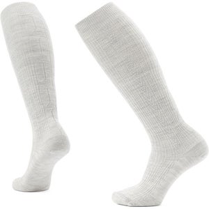 Smartwool Everyday Zero Men's Large Ash White Cable Knit Knee High Socks GBO2502