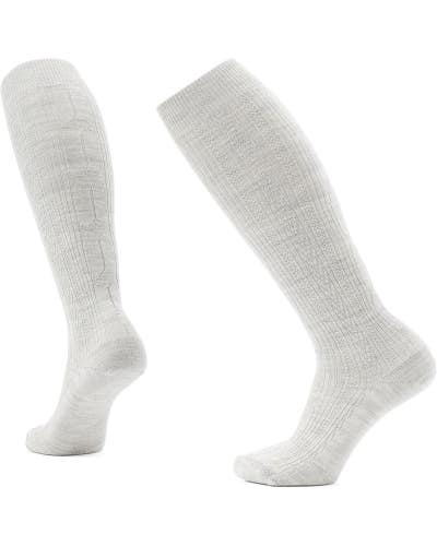 Smartwool Everyday Zero Men's Large Ash White Cable Knit Knee High Socks GBO2502