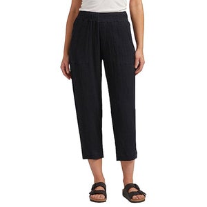 JAG Pants Womens XS Black 100% Cotton Textured Pull On High Rise Cropped GBO2063