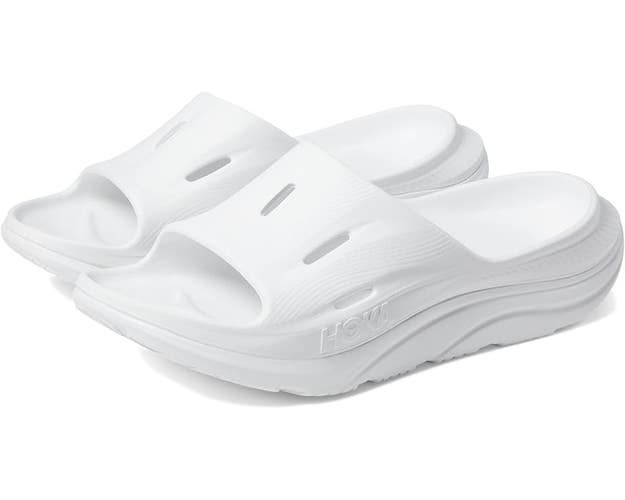 Hoka One One Ora Recovery Slide 3 1135061-WWH Sandal Men 13 White Slip-On JAX863