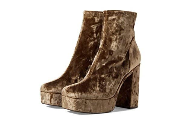 Steve Madden Bianca Boots Women's US 10 Taupe Block Heel Platform Bootie RHS7100