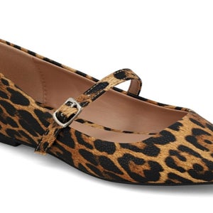 Mia Aviba QI00592 Mary Jane Womens 7 Leopard Print Leather Pointed Toe RHS7105