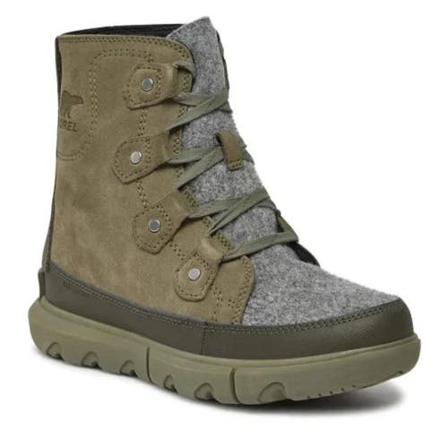 Sorel Explorer Next Joan NL5069-397 Women's US 9 Green Suede Snow Boots RHS7007