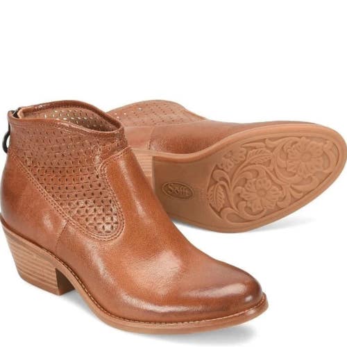 Sofft Aisley Perf Boots Women's US 9.5 Russet Brown Leather Ankle Bootie RHS7238