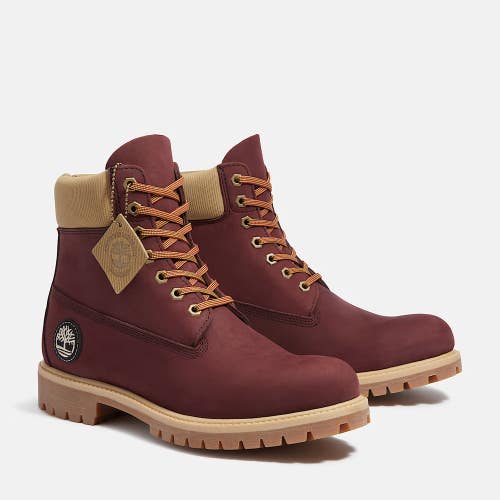 Timberland Premium TB0A2P6WEQ3 Men's 8.5 Burgundy 6-Inch Waterproof Ankle TF9634