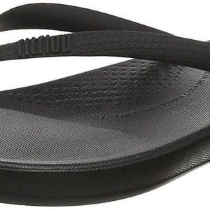 FitFlop Iqushion Ergonomic Flip Flops Women's 10 Black Slip-On Slipper ZAP2315