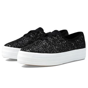 Keds Point Sneakers Women's 9 Black Glitter Pointed Toe Platform Shoes HAWK1820K