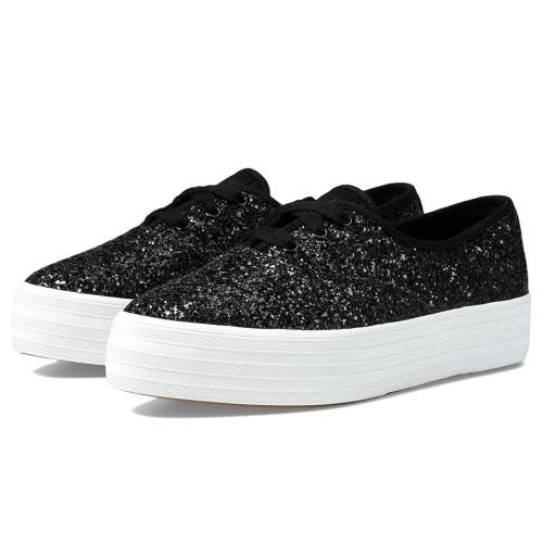 Keds Point Sneakers Women's 9 Black Glitter Pointed Toe Platform Shoes HAWK1820K