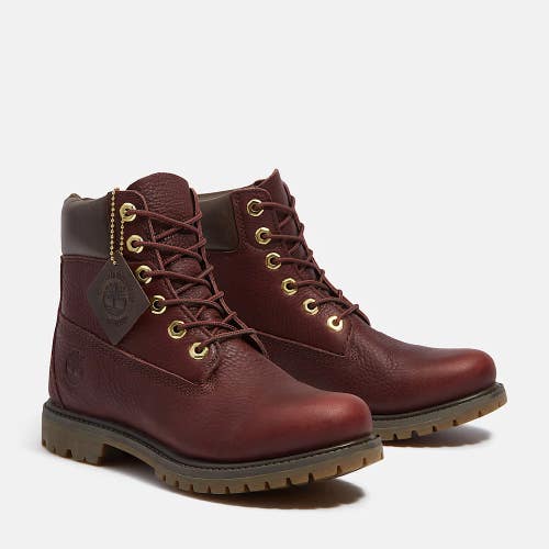 Timberland Premium TB0A2HR8A7T Boots Women's US 8.5 Burgundy Waterproof TF9644
