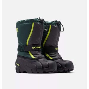 Sorel Flurry 1855252-370 Kids US 11 Green Waterproof Mid Calf Snow Boots ZAP1070