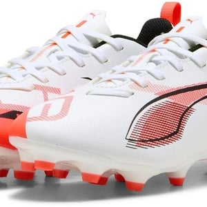 Puma Ultra 5 Play 108170-01 Kid 2.5 White Glowing Red FG/AG Soccer Cleat ZAP2311