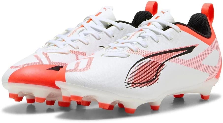 Puma Ultra 5 Play 108170-01 Kid 2.5 White Glowing Red FG/AG Soccer Cleat ZAP2311