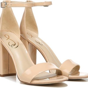 Sam Edelman Yaro Sandals Women's US 10.5 Beige Ankle Strap Block Heels ZAP2318
