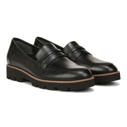 Vionic Charm Cheryl II Loafer Women's US 8.5 Black Leather Slip-On Shoes ZAP2313