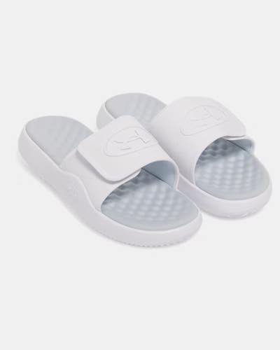 Under Armour Ignite Pro 8 6000337-101 Sandal Men 10 White Halo Gray Slide JAX861
