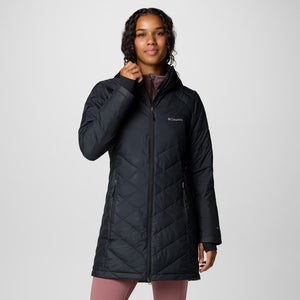Columbia Heavenly Jacket Womens S Black Quilted Insulated Hooded Full Zip JAX843