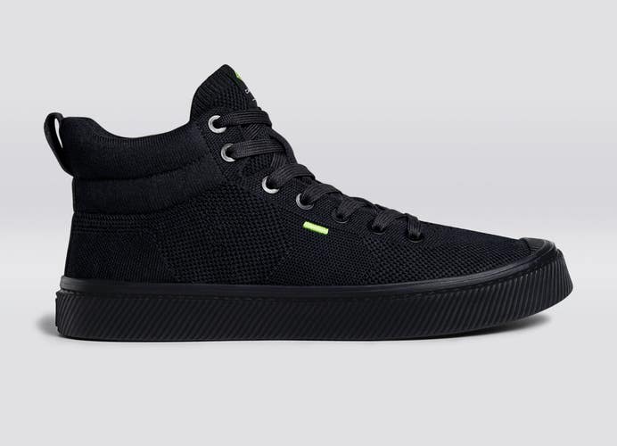 Cariuma IBI High Sneaker Men's 8.5 Black Knit Round Toe Lifestyle Shoes HAWK1944