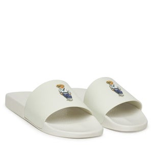Polo Ralph Lauren Polo Bear Sandals Men's US 8 White Slip On Slides HAWK1940